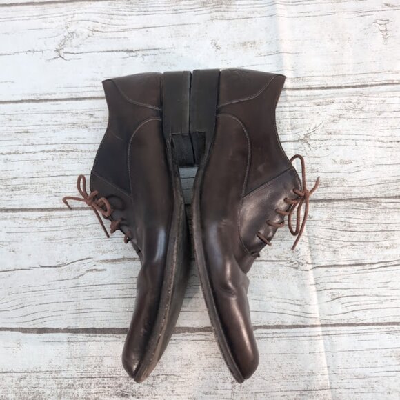 John Fluevog Dark Brown Leather Lace Up Oxford Derby Shoes Men Size 10.5 - Picture 8 of 10